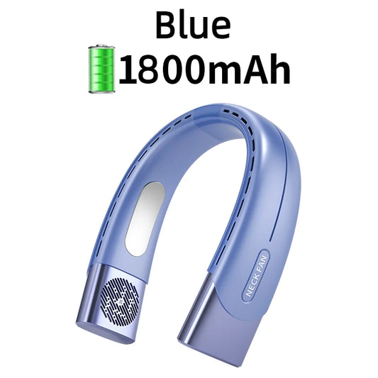 New 6000Mah Portable Neck Fan Cooler USB Rechargeable Mini Electric Fan Small Neck Cooling Fan Bladeless Mini Outdoor Fan
